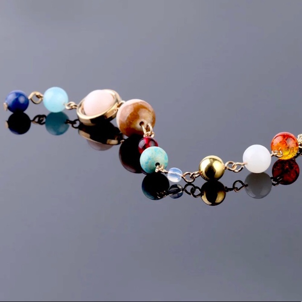 Solar System Aligned Planet/Star Science Necklace - Picture 3 of 9